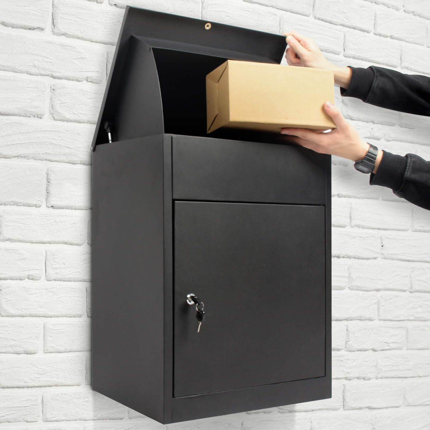 Black Post Box 58 × 44,5 × 35 cm