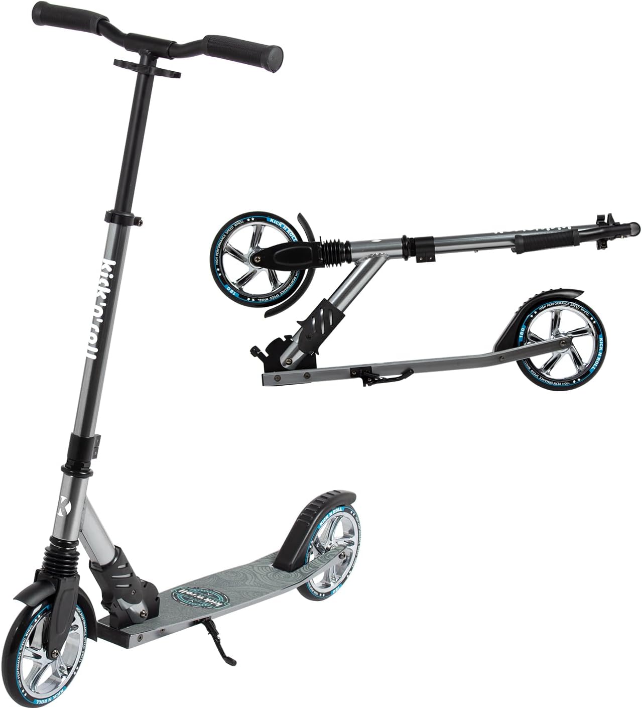 Folding Scooter for Adults, Grey, 43 cm Height