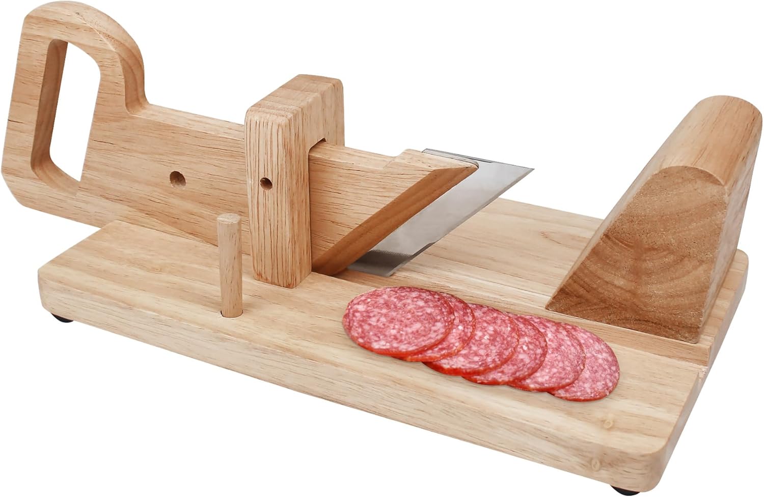 Sausage Cutter, Wooden Guillotine with 9 cm Blade
