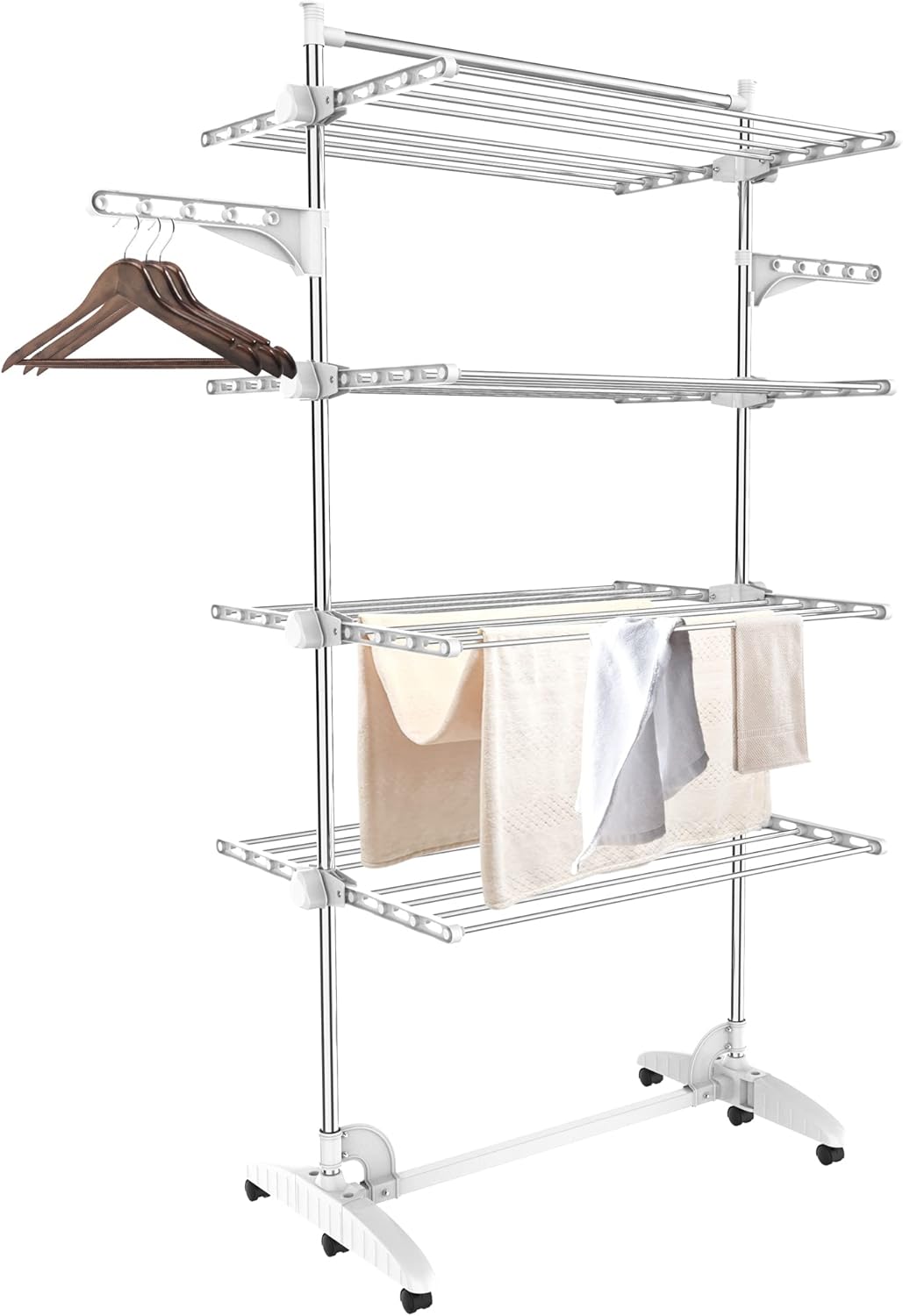 White 4-Tier Folding Clothes Horse