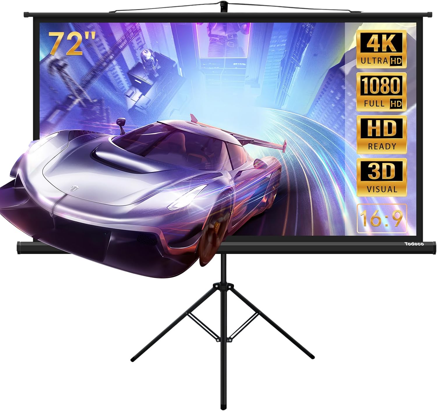 Projector Screen 90 cm with 181 cm Tripod Stand