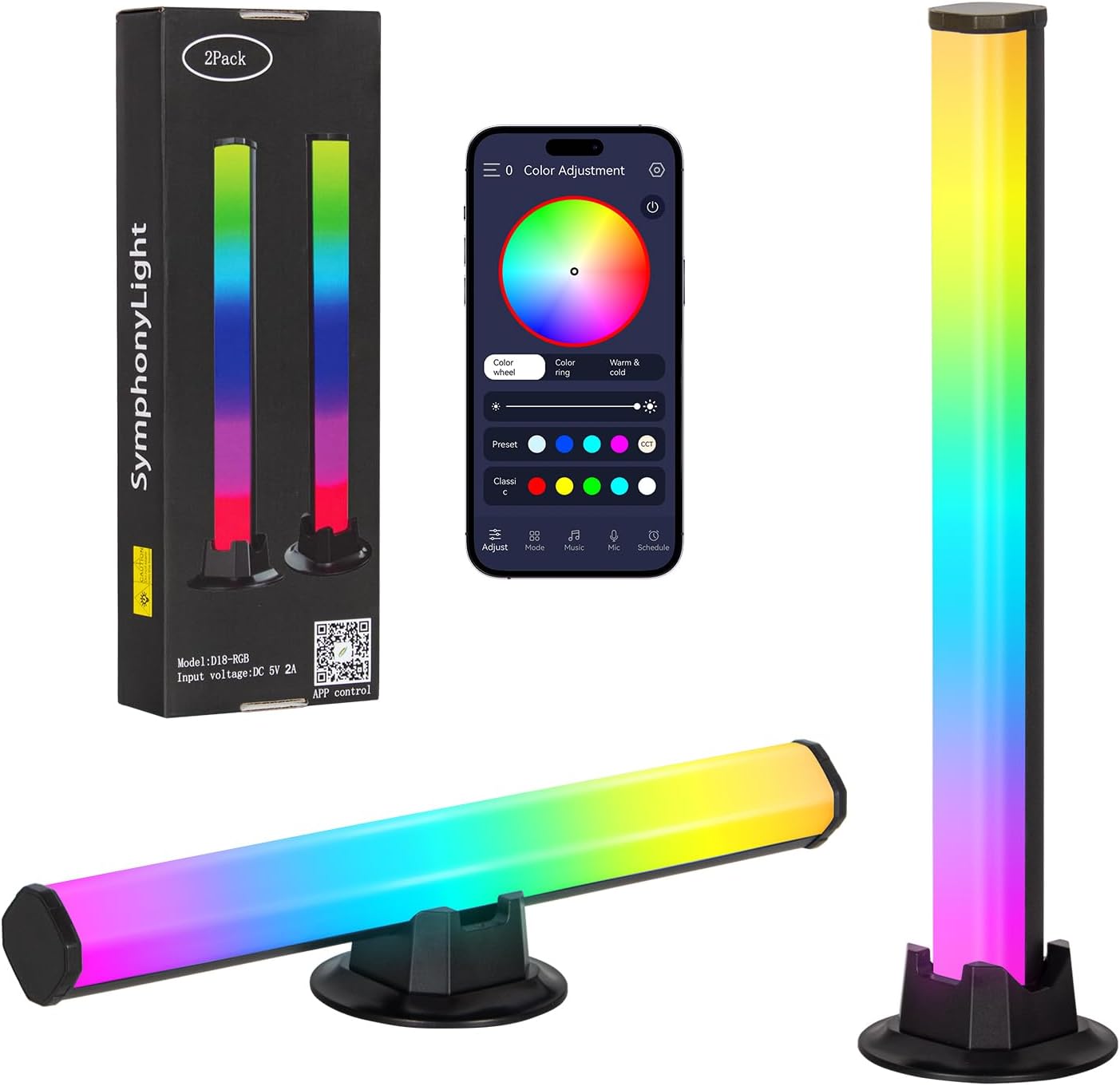 Ambient Lighting RGB Gaming Lamps | 2 LED Bars