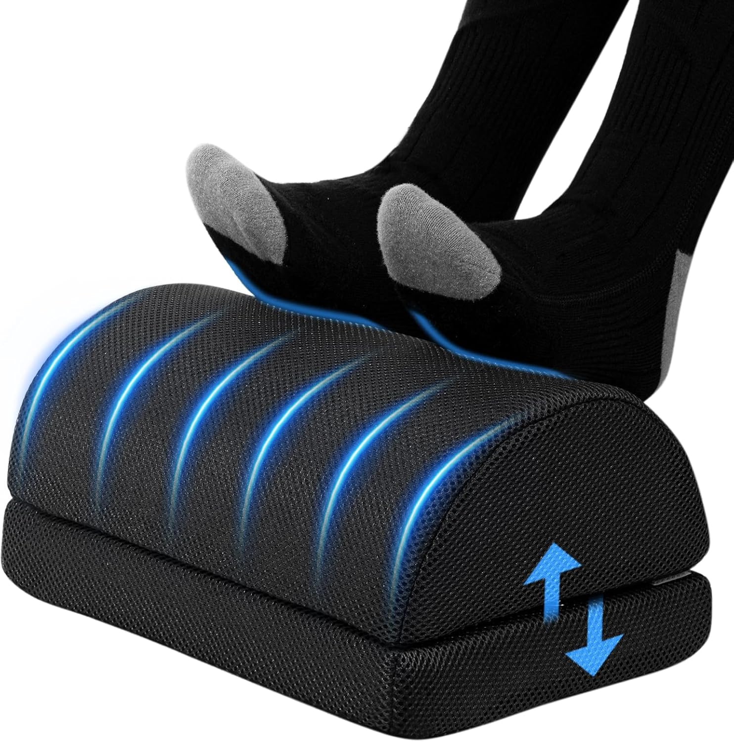 Foot Rest for Under Desk, Black | 2 Heights