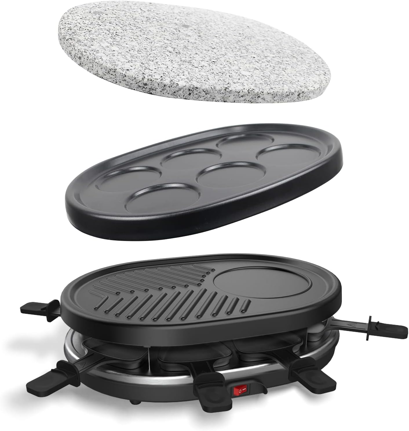 Raclette Grill 4-in-1 for 8 People