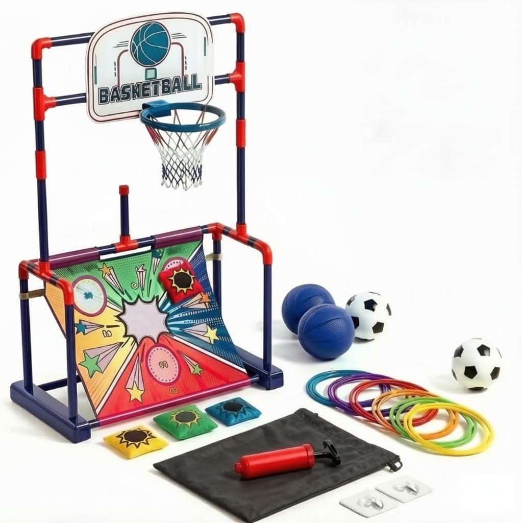 4-in-1 basketball hoop with LED scoreboard