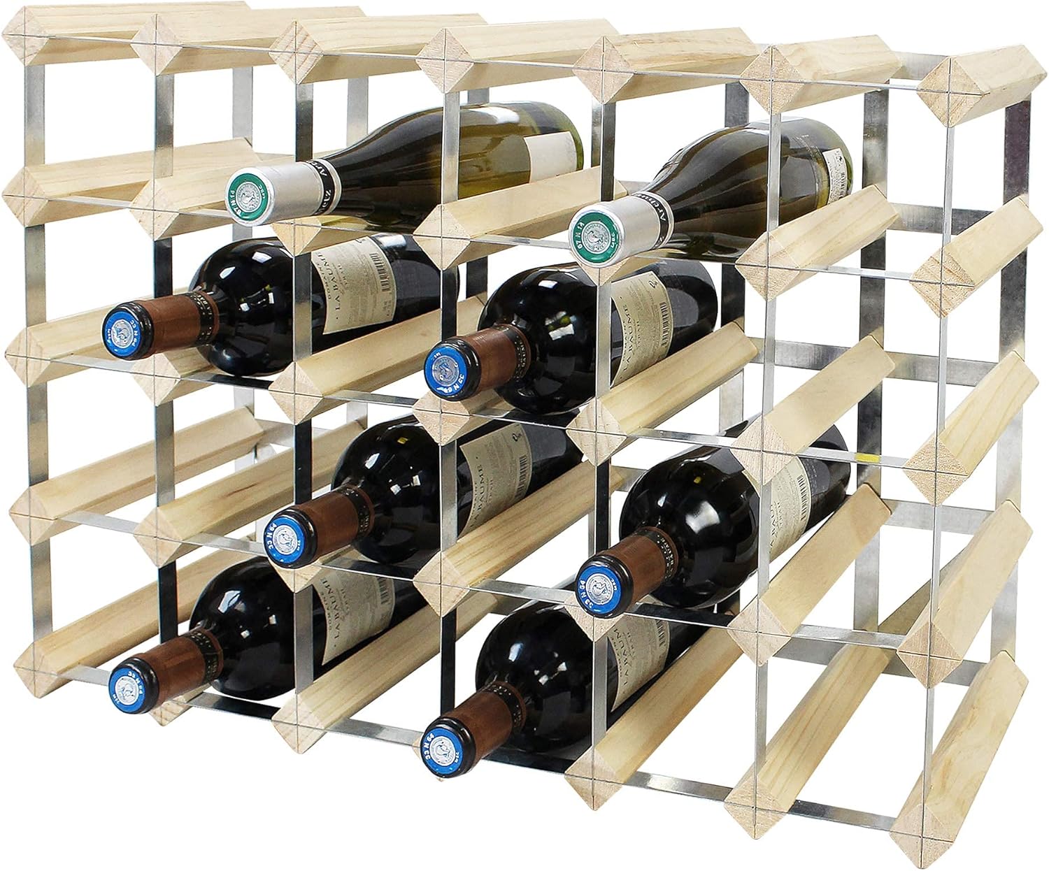 Wine Storer | Natural Wood Rack for 30 Bottles