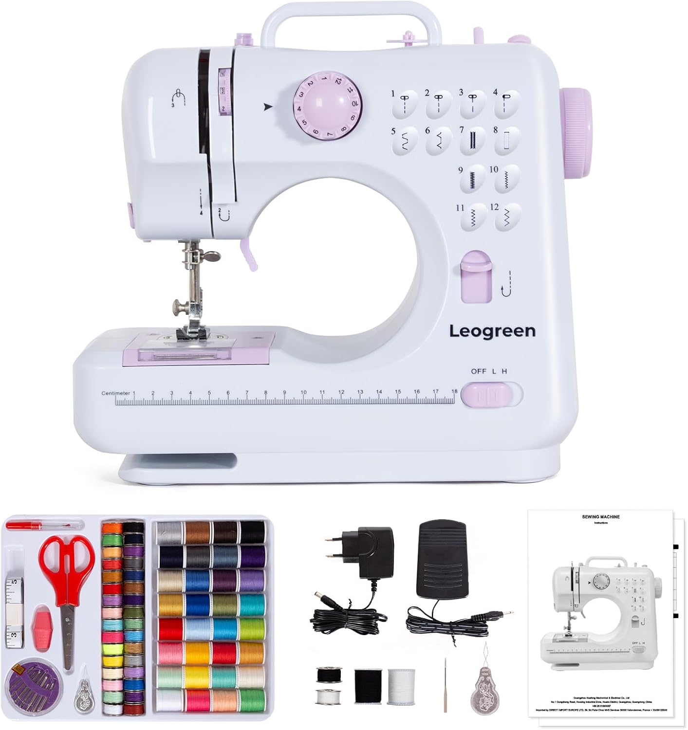 Beginner sewing machine: 12 stitches + 64 bobbins