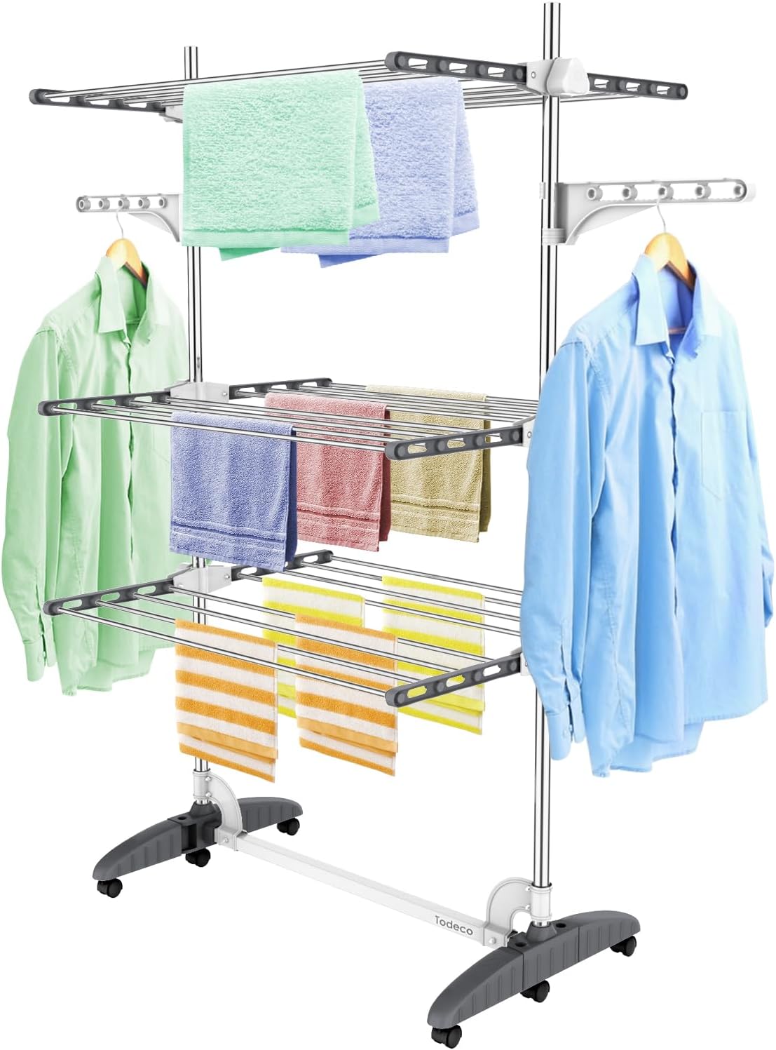 Folding Clothes Horse, 3-Tier Grey/White