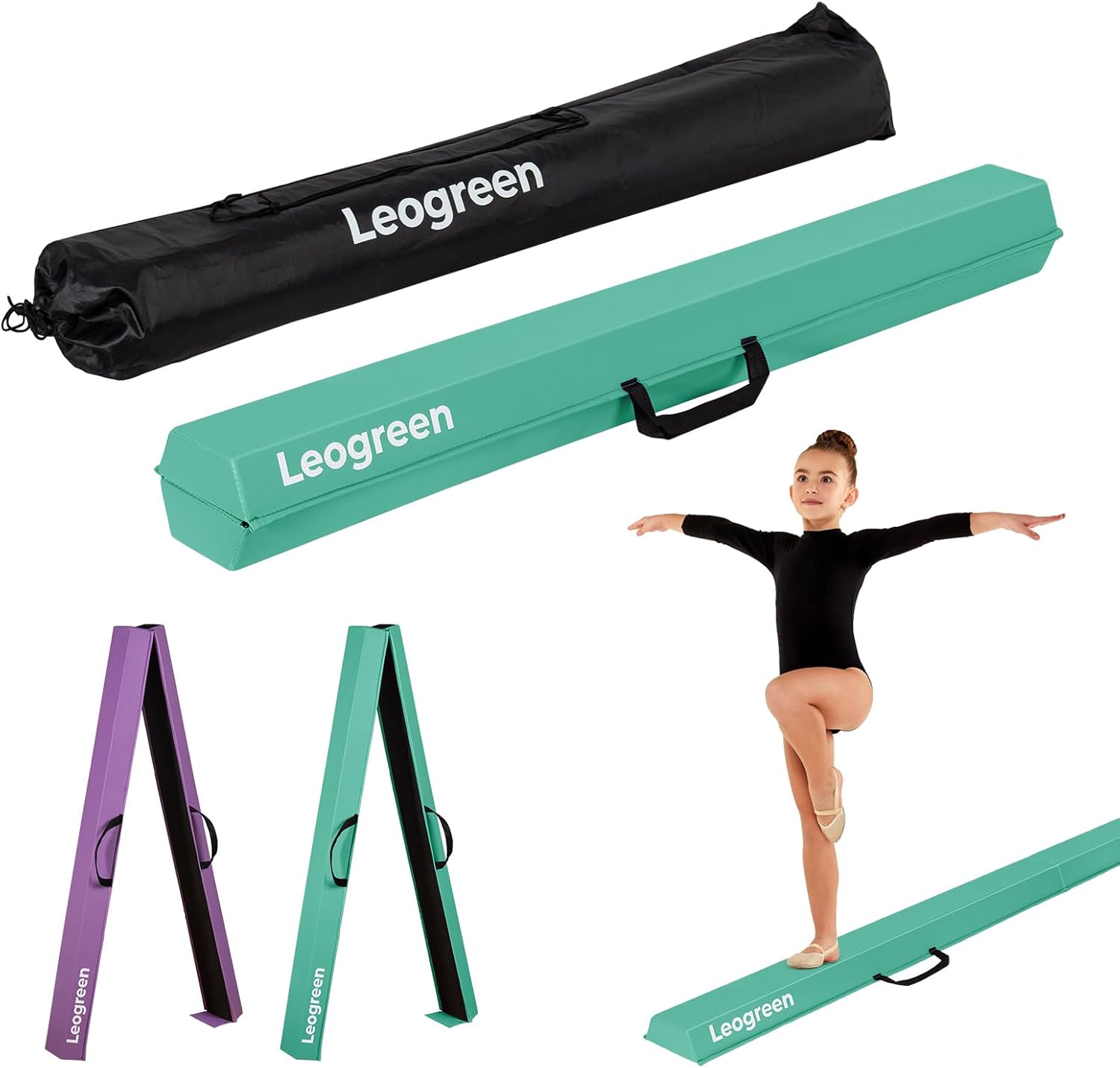 Foldable Green Gymnastics Beam – 270 cm