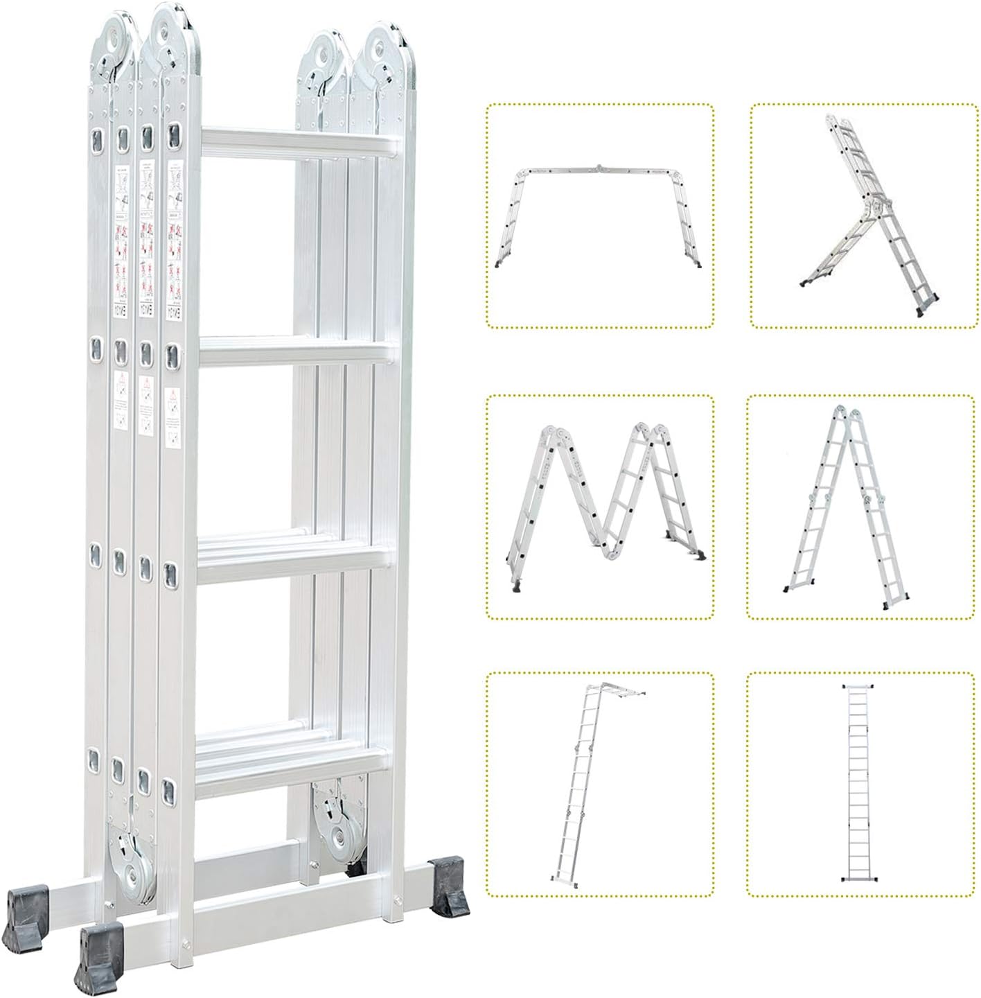 6-in-1 Telescopic Ladder – 478 cm Aluminium