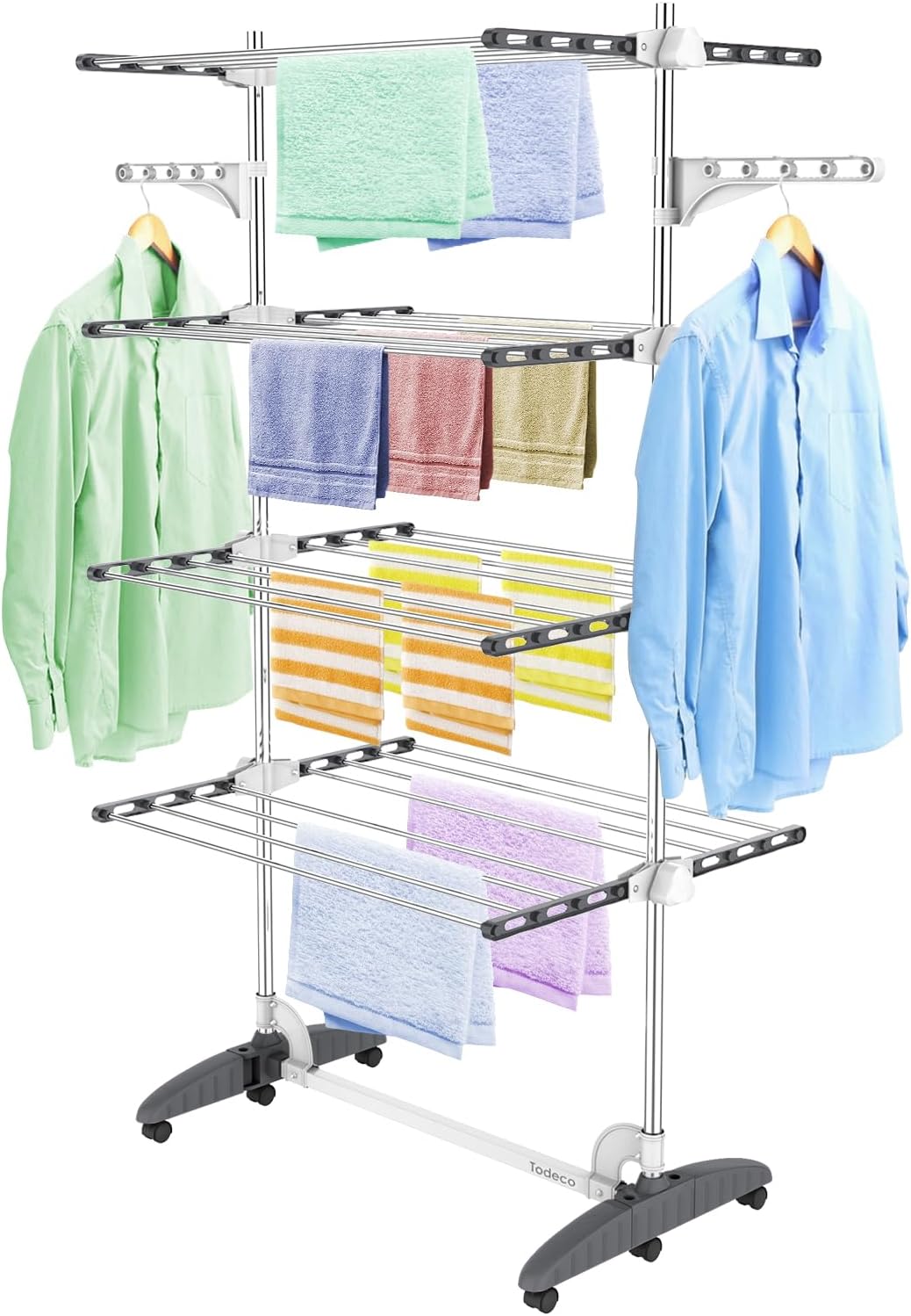 4-Tier Folding Laundry Airer with Wings