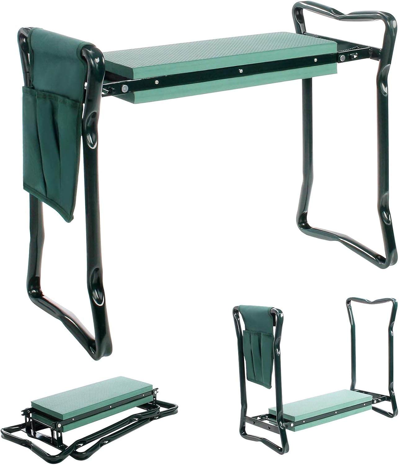 Kneeling Pad Garden Bench, Folding 2-in-1 Green