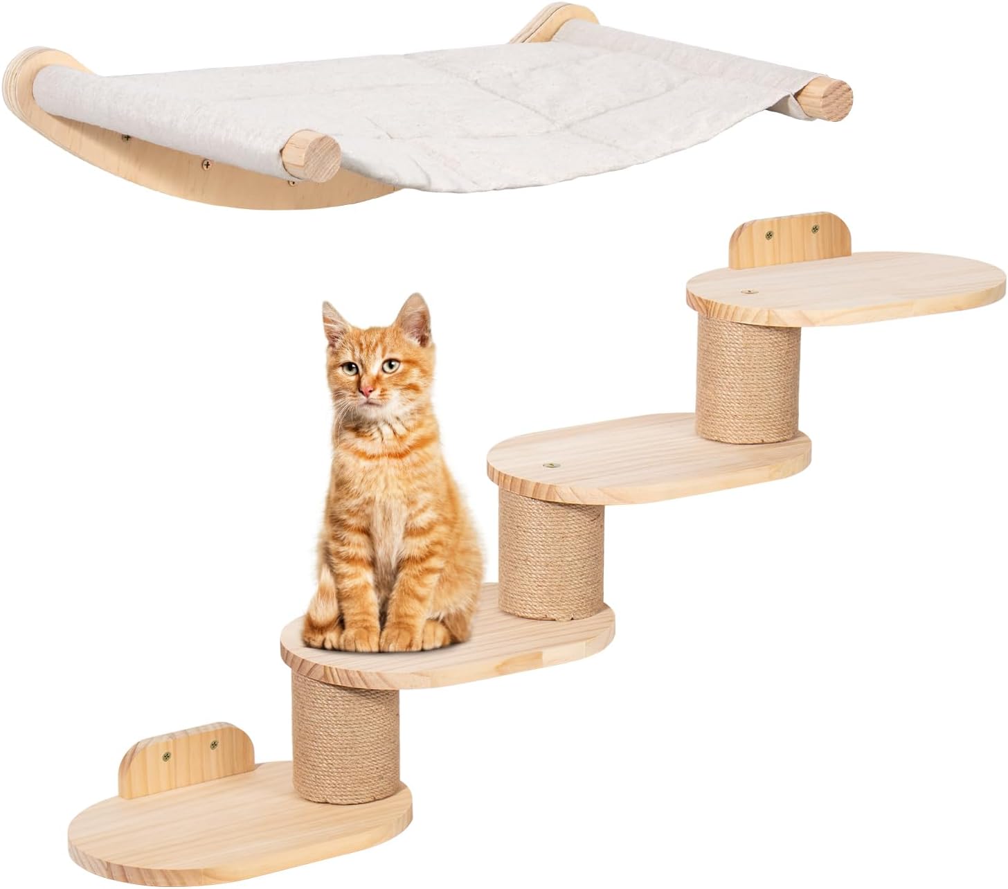 Cat Climbing Wall | 4 Levels & Removable Hammock