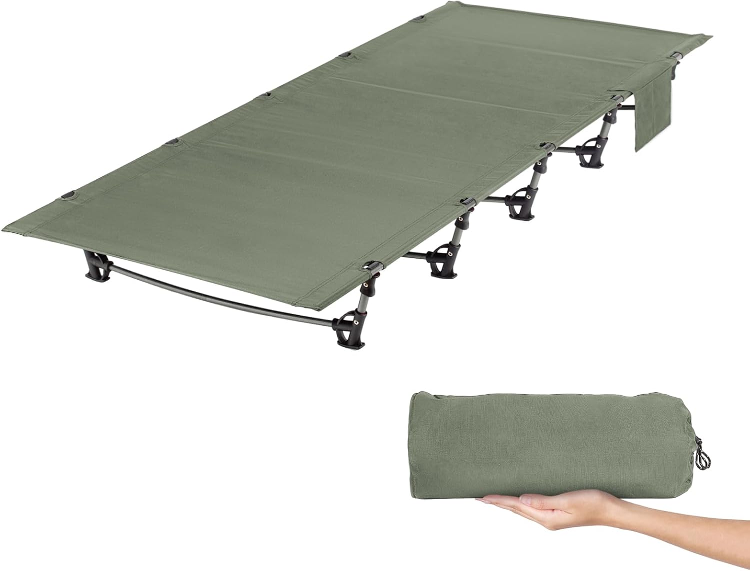 Foldable Camping Cot – Olive 600D Oxford