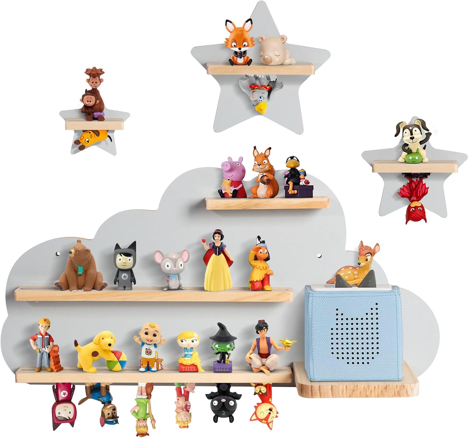 Magnetic Shelf for Toniebox/Tonies – Grey Cloud, 60 cm
