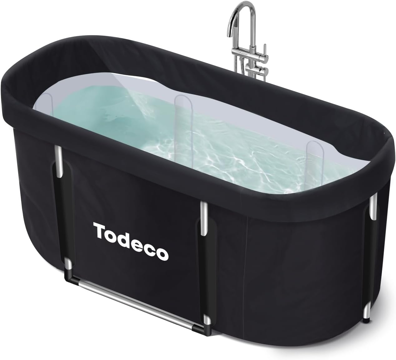 Compact Foldable Adult Bathtub, 117 cm Black