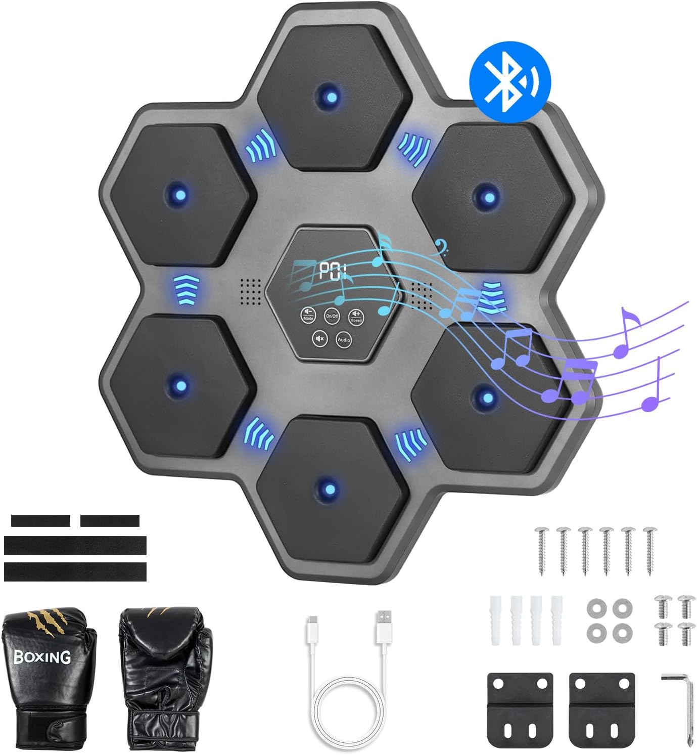 Boxing Machine Hexa 45 cm Wall-Mounted with Gloves
