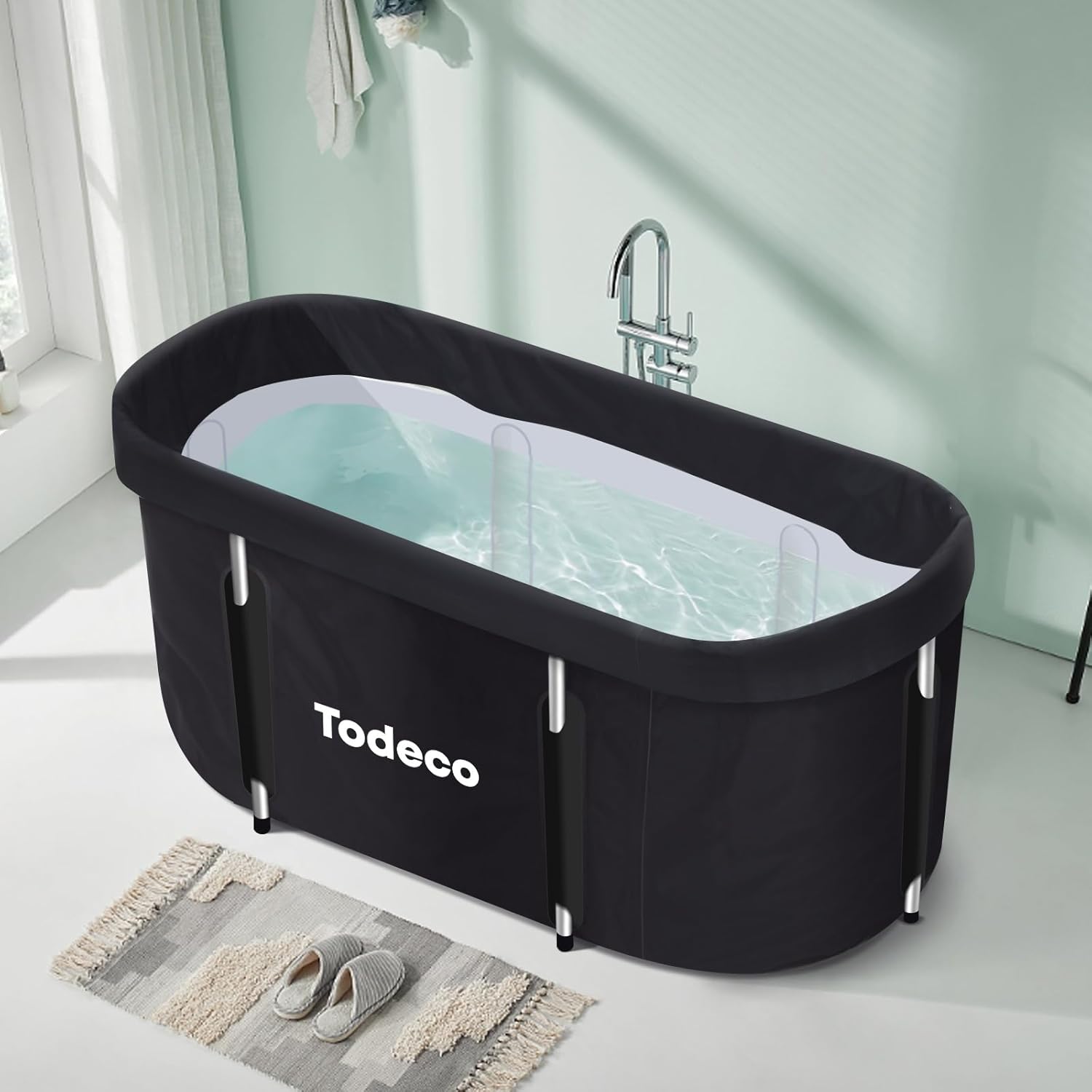 Portable Bathtub 120 × 57 × 55 cm with Backrest