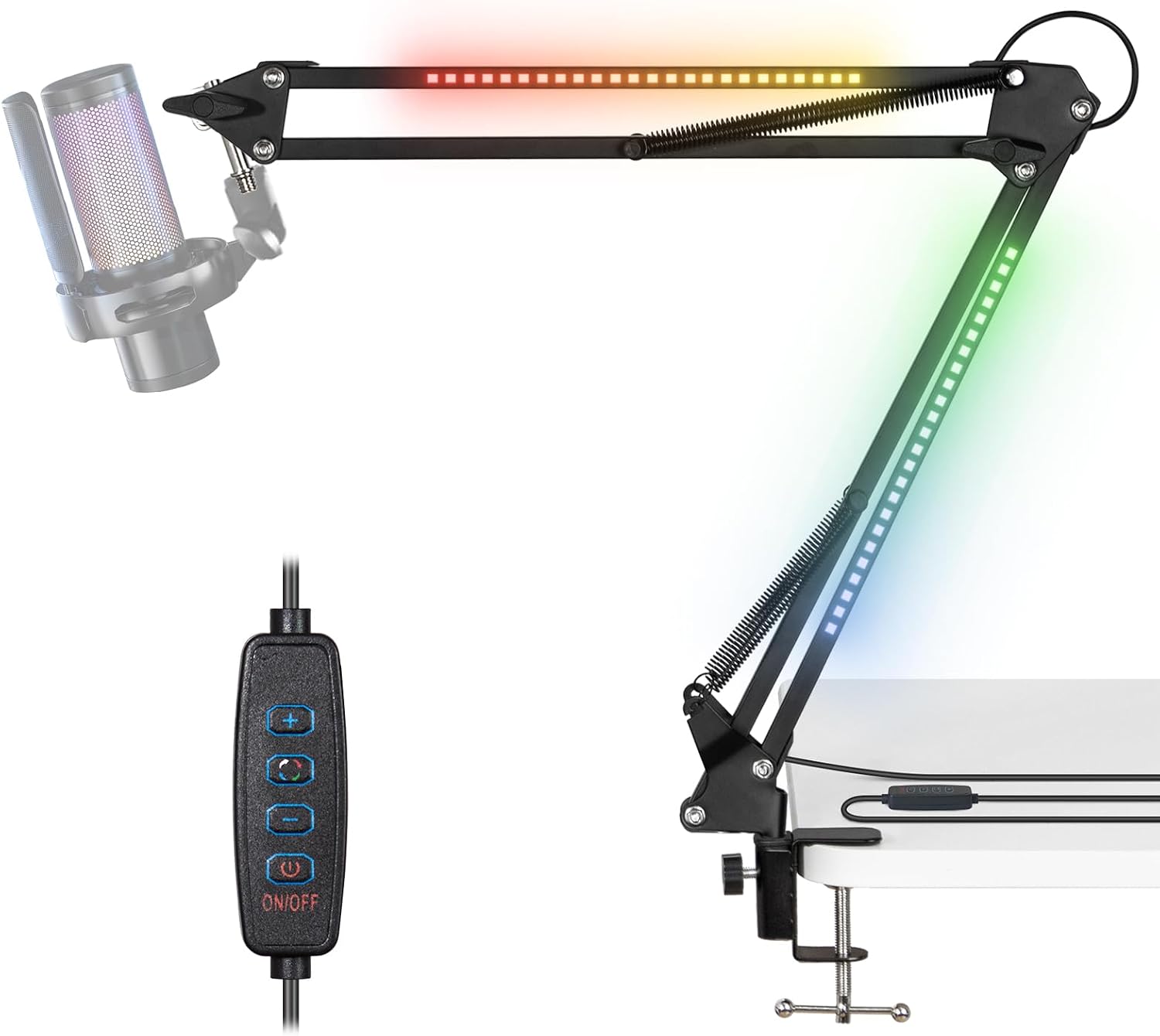 Gaming Mic With Arm | RGB Stand, 360° Rotation