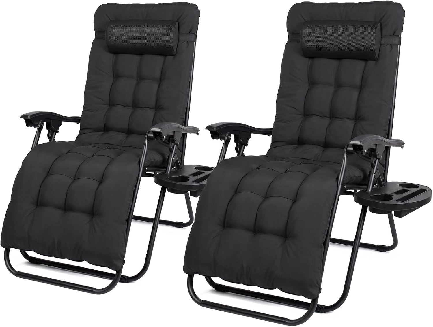 Black Zero-Gravity Folding Chair Set of 2