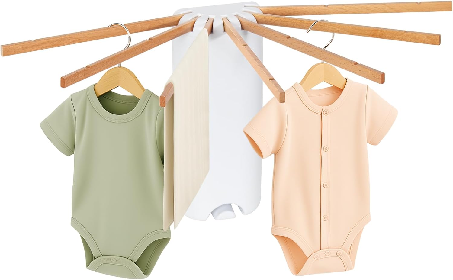 Wall-mounted clothes airer, 7 rails, compact 67 cm