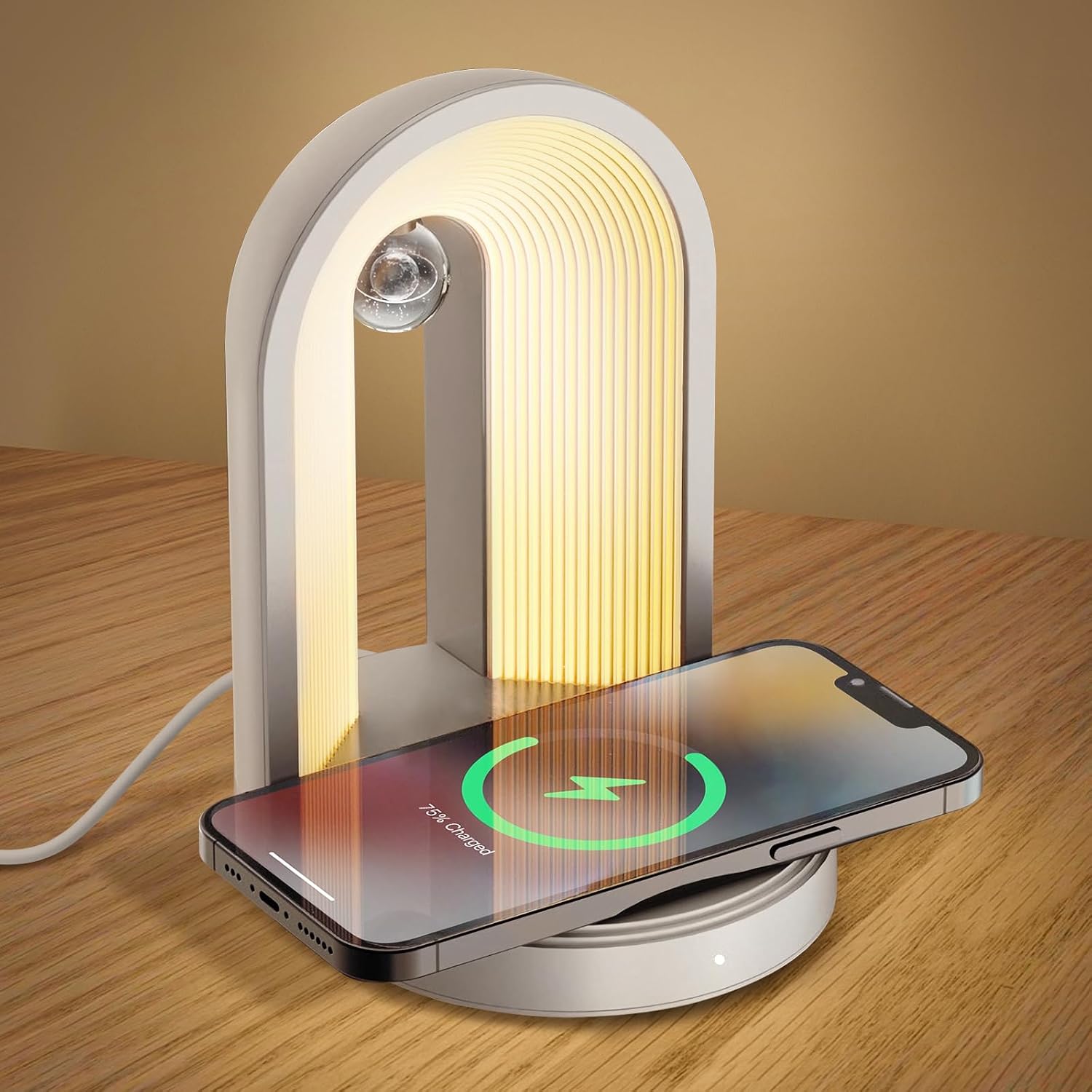 Bedside Lamp with 15 W Wireless Charging